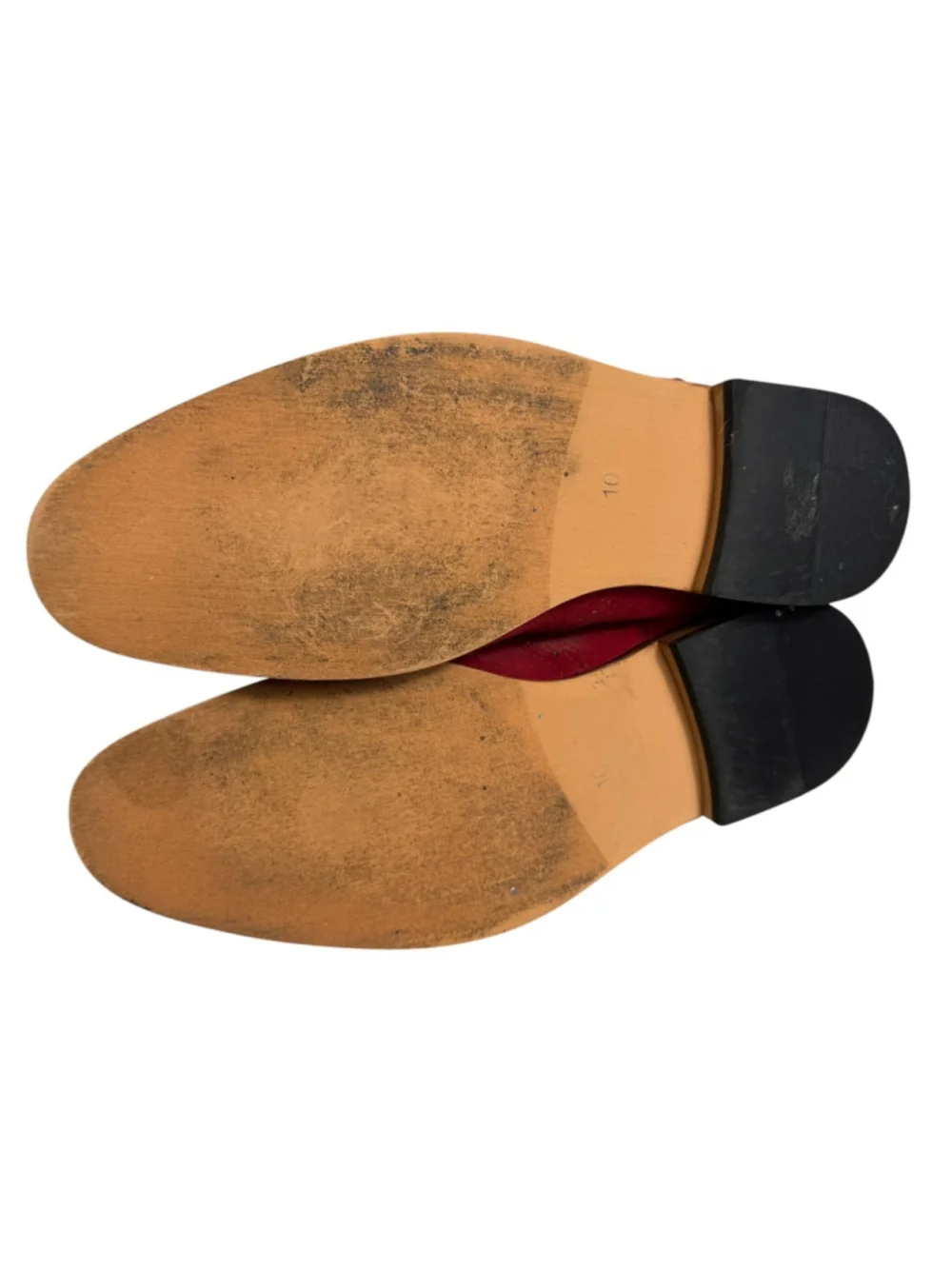 Gino Vitale Wingtip Chelsea Boots Red Leather Round Toe Slip On Formal Men's 10